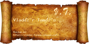 Vladár Tamás névjegykártya